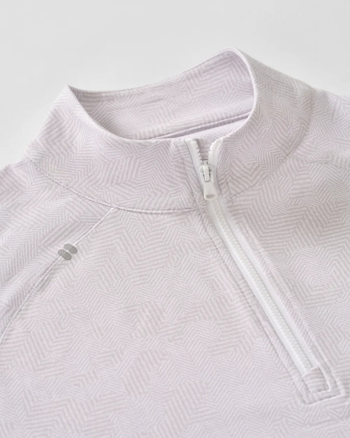 Johnnie-O Viktor Printed Camo 1/4 Zip Pullover: White