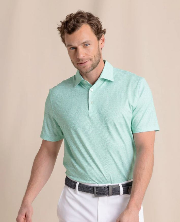 Southern Tide Driver ST Geo Polo: Jade Green