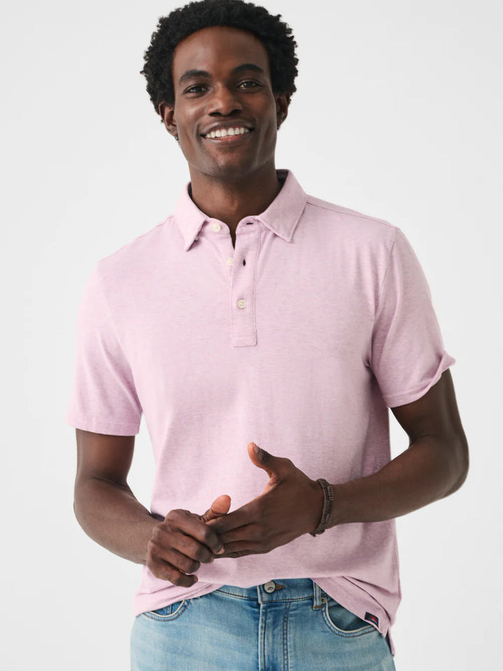 Faherty Movement™ Short-Sleeve Polo: Lavender Mineral