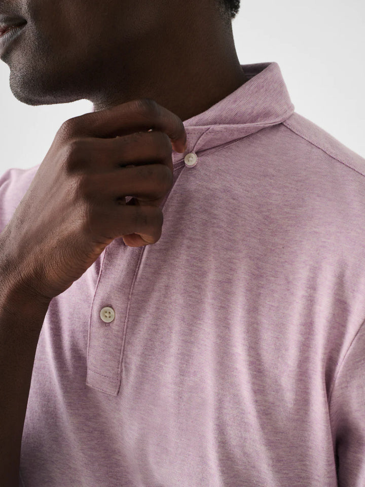 Faherty Movement™ Short-Sleeve Polo: Lavender Mineral