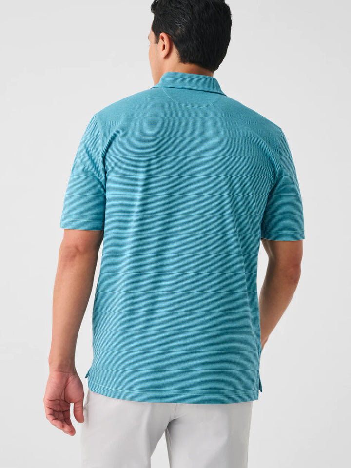 Faherty Movement™ Short-Sleeve Pique Polo: Island Teal Feeder