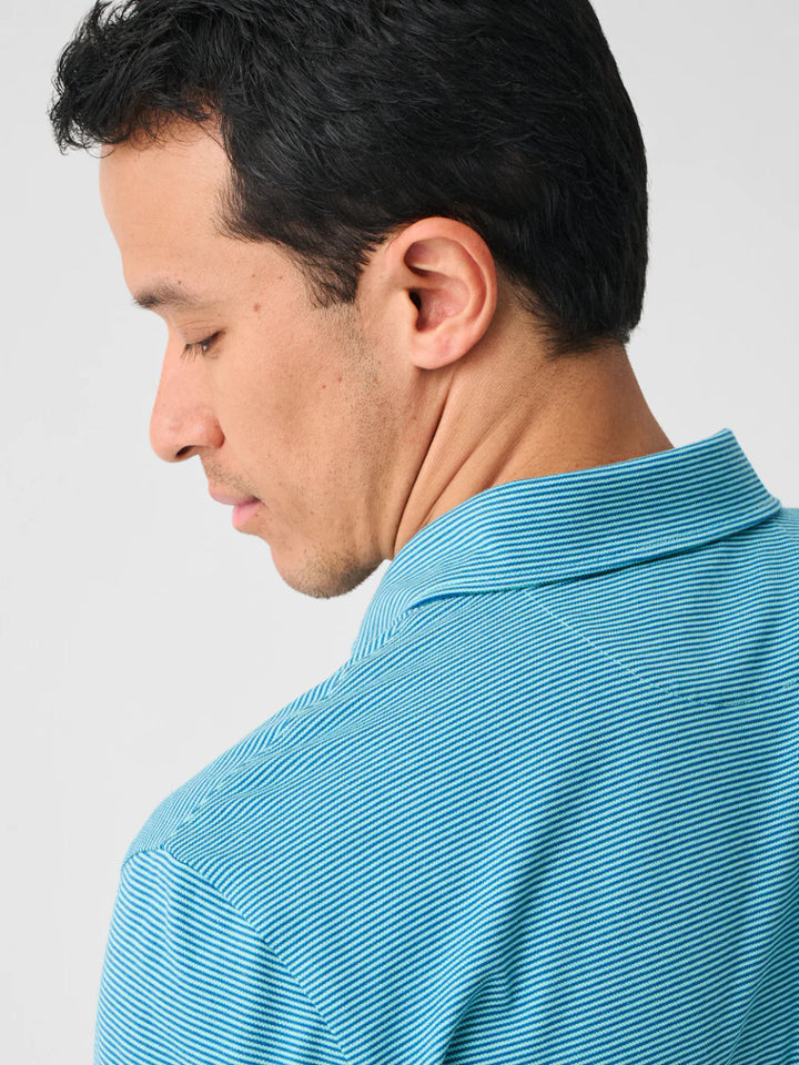 Faherty Movement™ Short-Sleeve Pique Polo: Island Teal Feeder