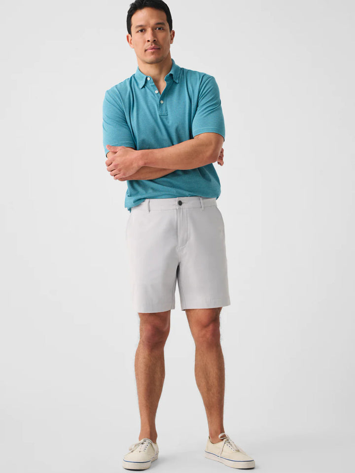 Faherty Movement™ Short-Sleeve Pique Polo: Island Teal Feeder