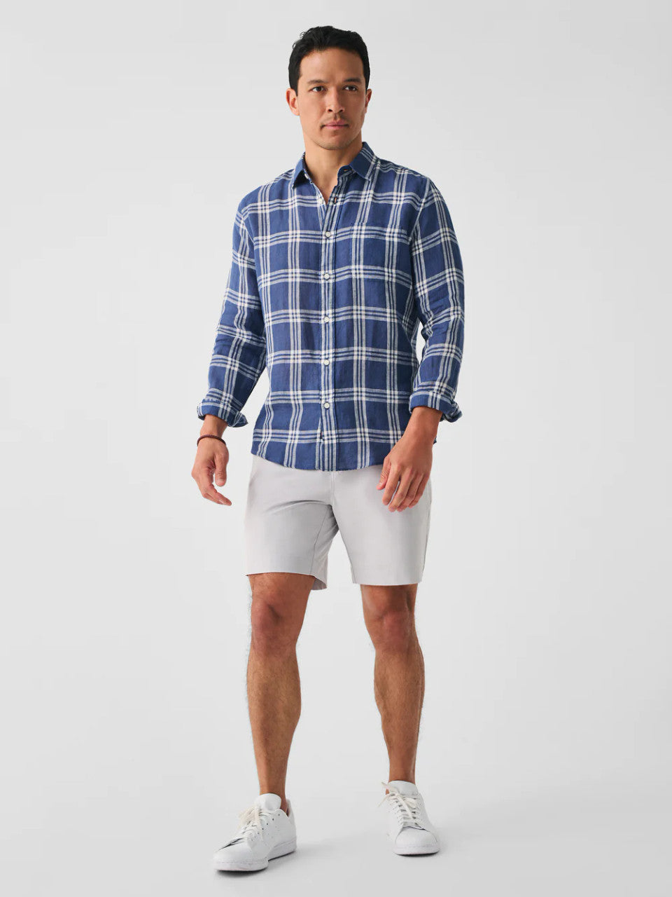 Faherty Linen Laguna Shirt: Jetty Plaid