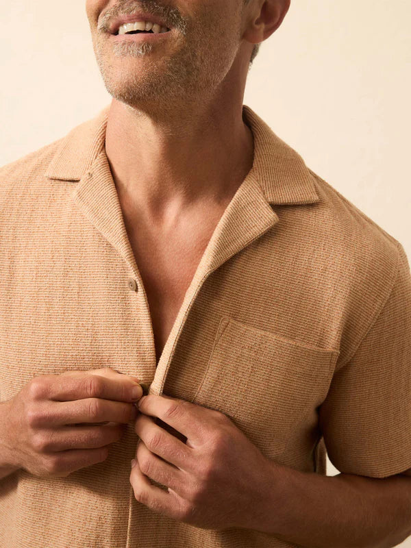 Faherty Short-Sleeve Oasis Shirt: Rust Orange