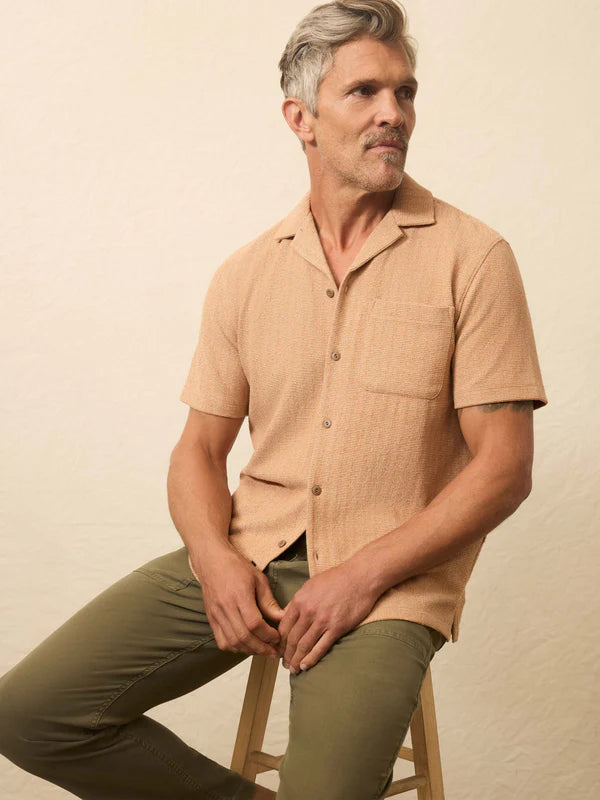 Faherty Short-Sleeve Oasis Shirt: Rust Orange