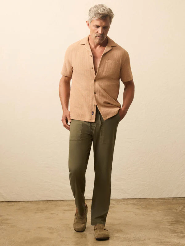 Faherty Short-Sleeve Oasis Shirt: Rust Orange