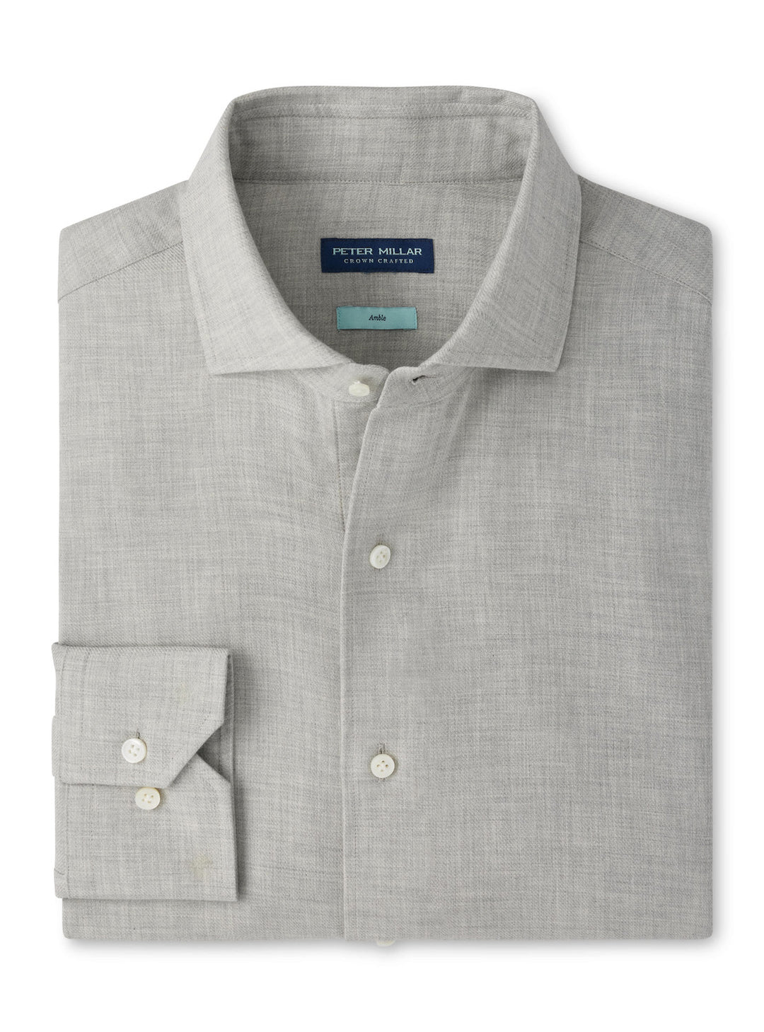Peter Millar Amble Solid Sport Shirt: Argento