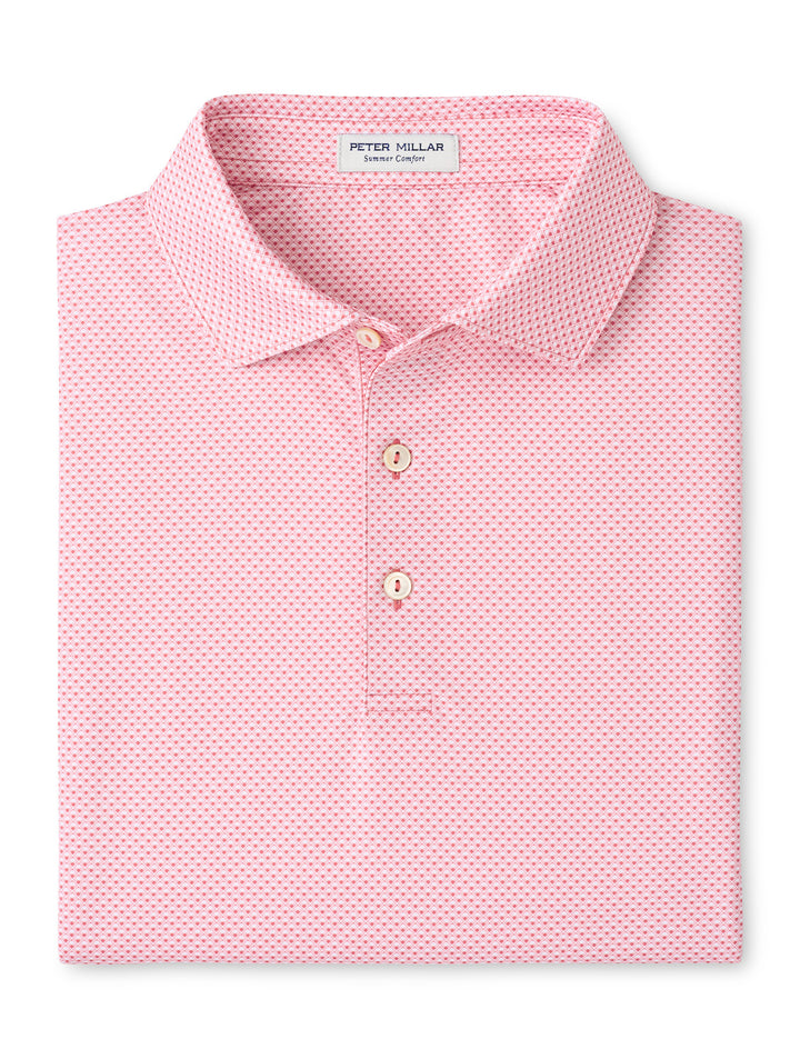 Peter Millar Medina Performance Jersey Polo "Lake Murray Dam Towers": Chili Red