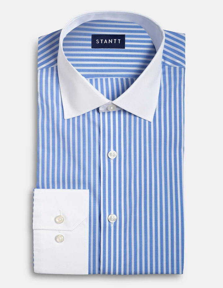 Stantt Reverse Navy Bengal with White Collar and Cuffs