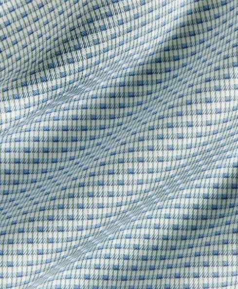 David Donahue Trim Fit Sage & Blue Micro Ombre Dress Shirt