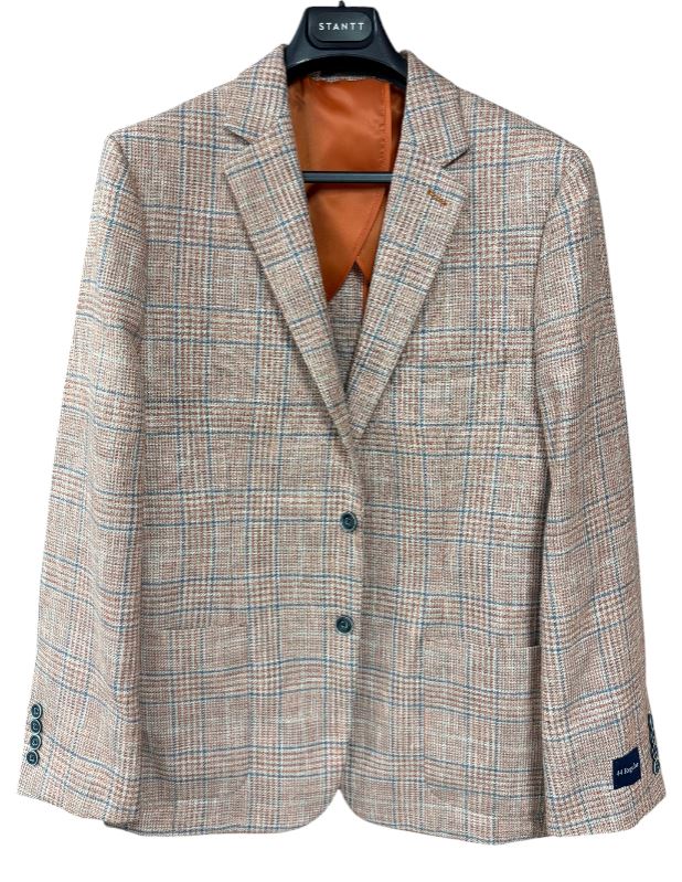 Stantt Salmon and Periwinkle Prince of Wales Sport Coat