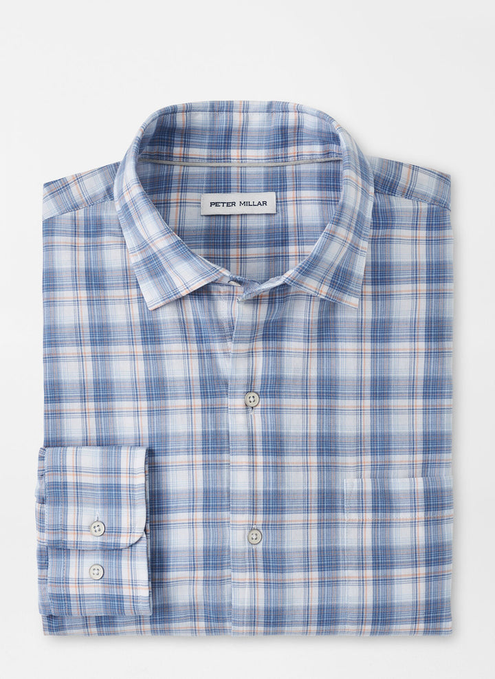 Peter Millar Sanibel Cotton Sport Shirt: Moon Blue