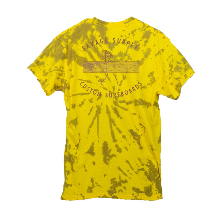 Savage Supply Custom Surfboads T-shirt: Yellow Spiral