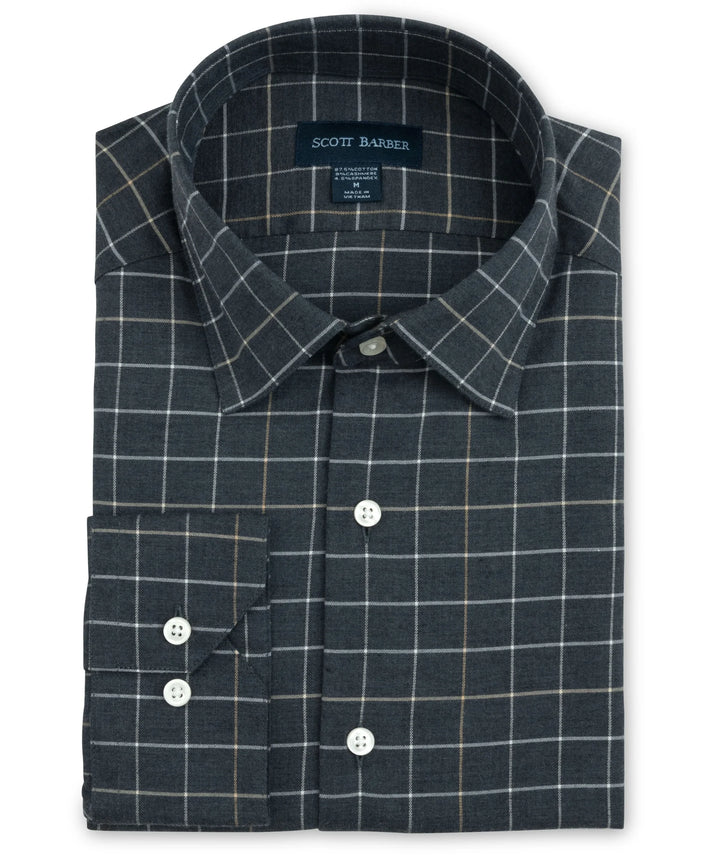 Scott Barber Cotton/Cashmere Plaid: Charcoal