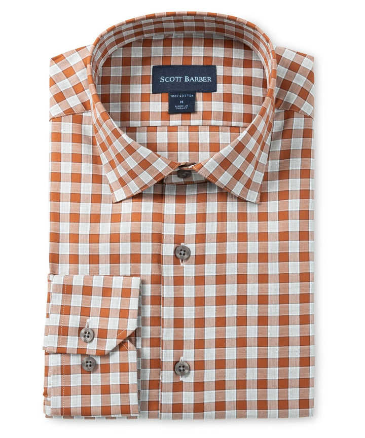 Scott Barber Melange Exploded Check Sport Shirt: Auburn