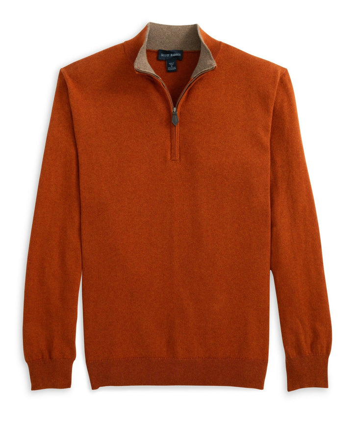 Scott Barber Cotton/Cashmere 1/4 Zip : Spice