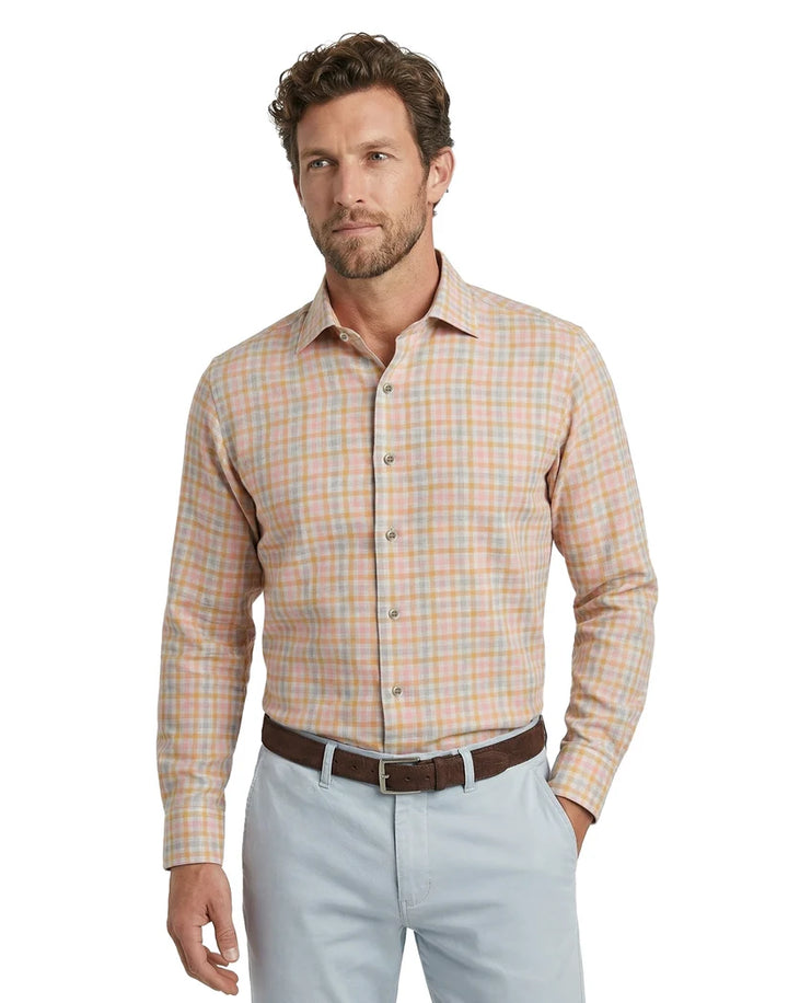 Scott Barber Essex Flannel Plaid Shirt: Dijon