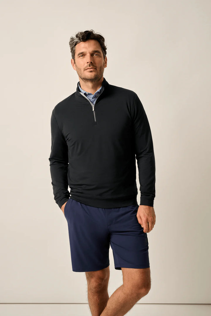 Johnnie-O Motion Performance 1/4 Zip Pullover: Black