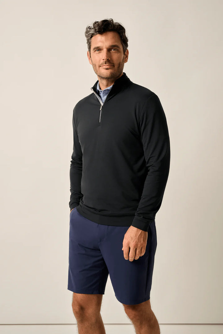 Johnnie-O Motion Performance 1/4 Zip Pullover: Black