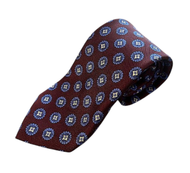 Robert Jensen Medallion Print Tie: Maroon