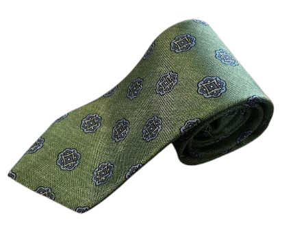 Robert Jensen Big Medallion Print Tie: Sage Green