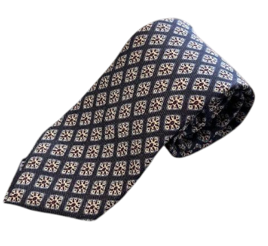 Robert Jensen Tight Medallion Print Tie: Navy