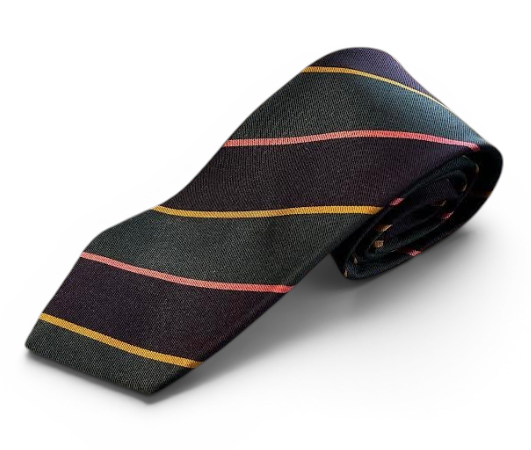 Robert Jensen Regimental Stripe Mogador Italian Tie: Multi PInk/Yellow