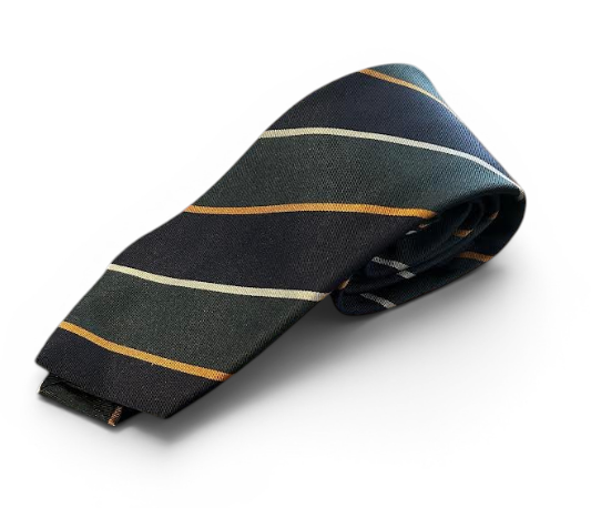 Robert Jensen Regimental Stripe Mogador Italian Tie: Multi Silver/Yellow