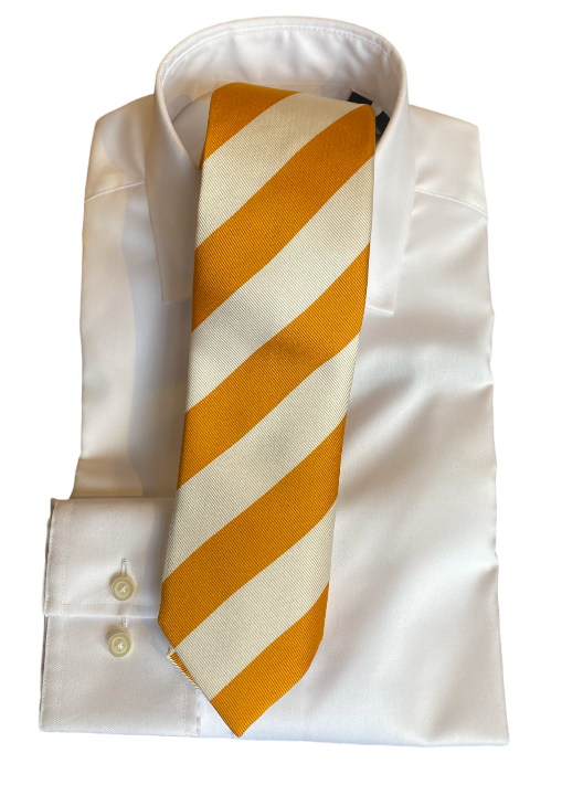 Seaward & Stearn Orange/White Wide Stripe Tie