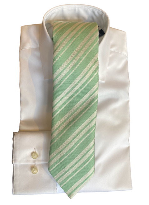 Seaward & Stearn Light Green Stripe Tie