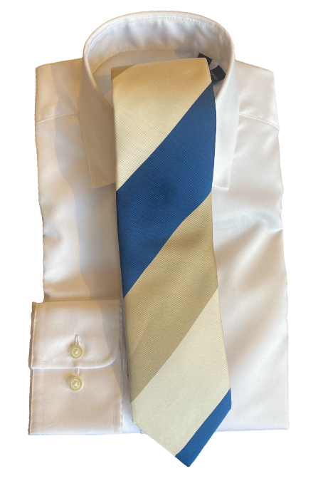 Seaward & Stearn Cream/Khaki/Blue Wide Stripe Tie