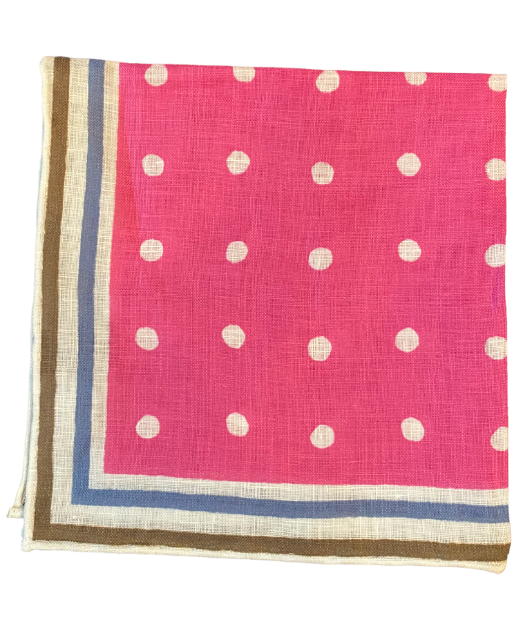 Seaward & Stearn Pink w/ Dots Pocket Square