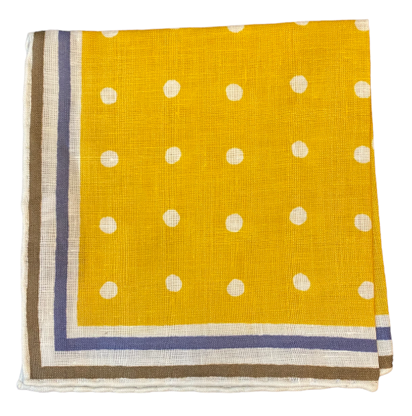 Seaward & Stearn Yellow w/ Dots Pocket Square