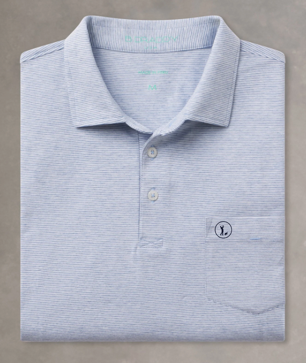 Toby's Tournament Pre-Order: BDraddy Vin Stripe Polo - Indigo Heather w/ Navy Logo
