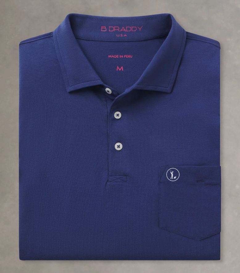 Toby's Tournament Pre-Order: BDraddy Liam Polo - Navy w/ White Logo