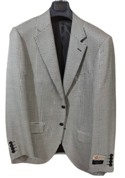 Maxdavoli Quaregna Coat: Black/White Houndstooth