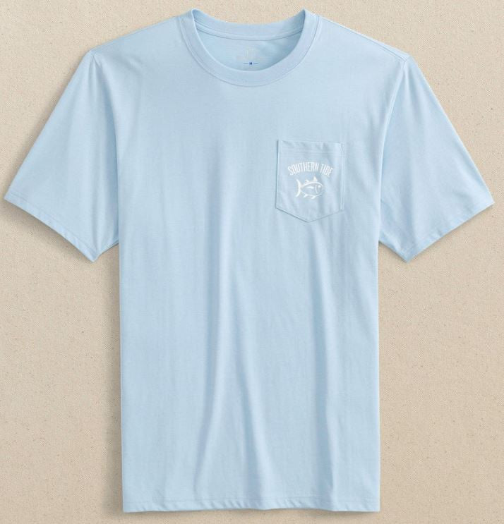 Southern Tide Ships and Seagulls Short Sleeve T-shirt: Cerulean