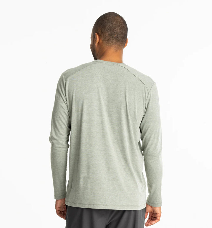 Free Fly Men's Bamboo Shade Long Sleeve: Heather Agave Green