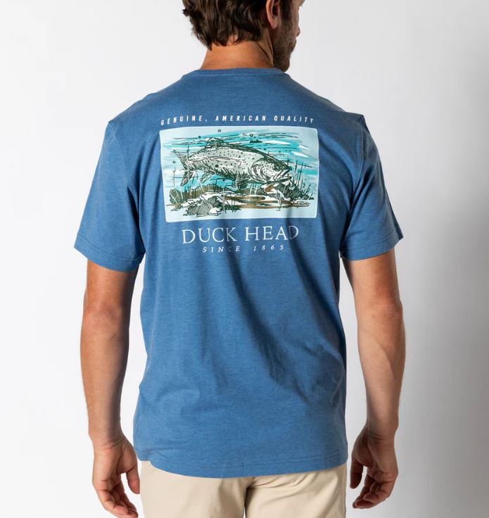 Duck Head Trout Short Sleeve T-shirt: Shadow Blue Heather