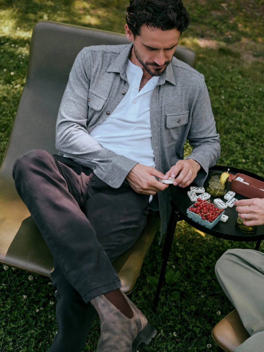 Faherty Legend Sweater Shirt: Navy Cream Pincheck