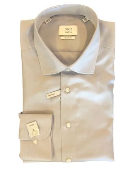 Eterna Modern Fit Structured Shirt: Silver