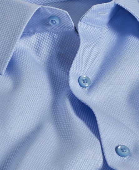 David Donahue Dobby Dress Shirt: Sky Diamond