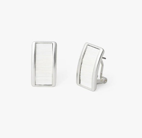 Brackish Rectangle Stud Earring Silver: Smith Town