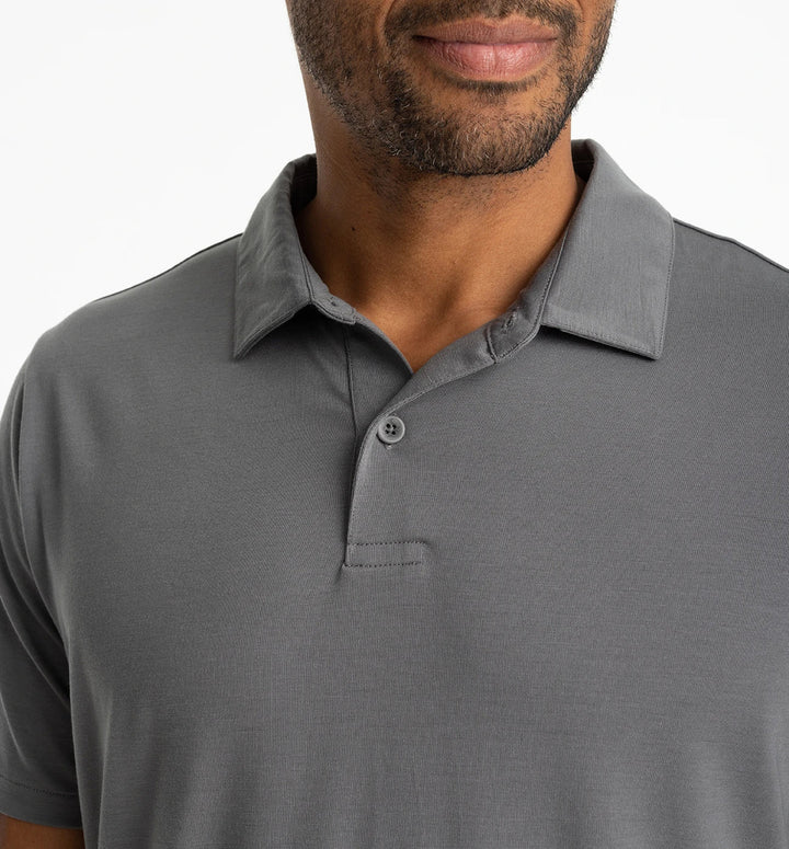 Free Fly Men's Bamboo Elevate Polo: Smoke