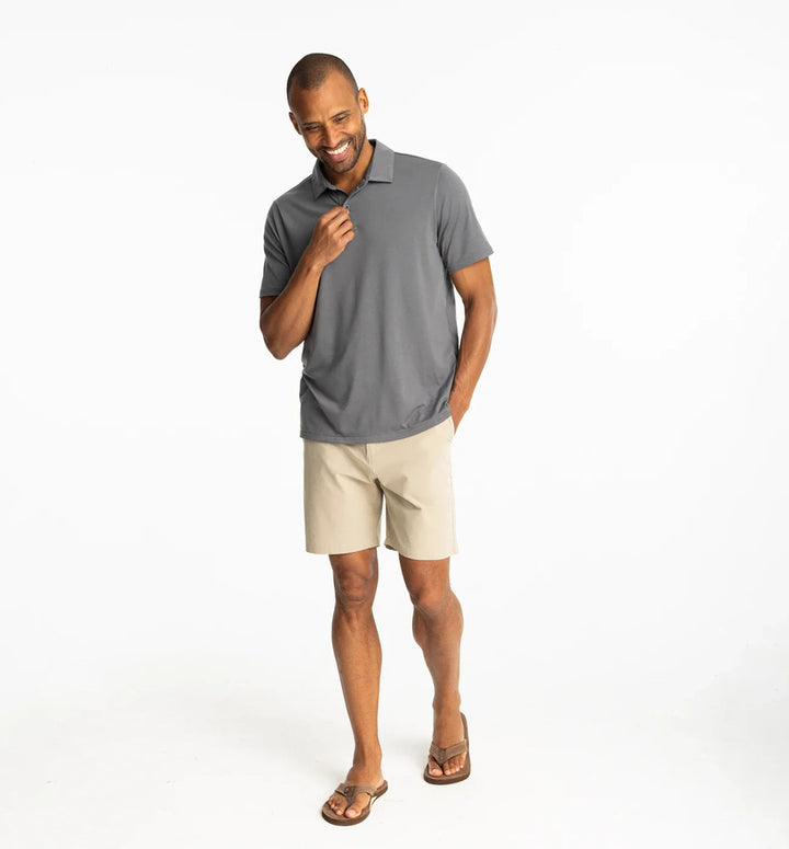 Free Fly Men's Bamboo Elevate Polo: Smoke