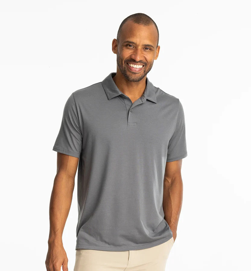 Free Fly Men's Bamboo Elevate Polo: Smoke