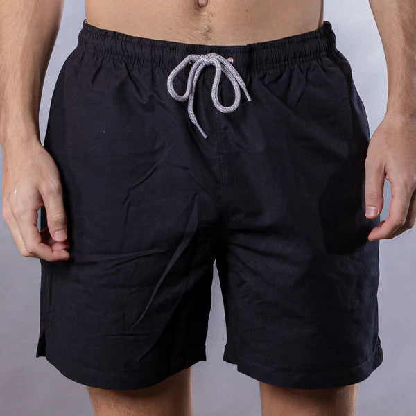 Michael's Men's Cyclist Liner Swim Trunks - Solid Linen: Black