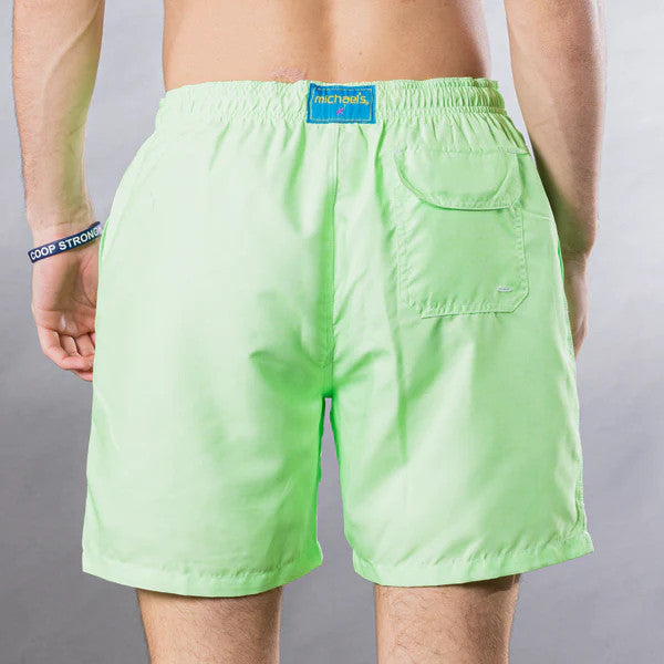 Michael's Men's Cyclist Liner Swim Trunks - Solid Linen: Green