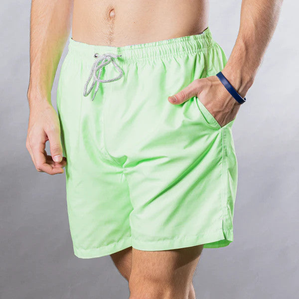 Michael's Men's Cyclist Liner Swim Trunks - Solid Linen: Green